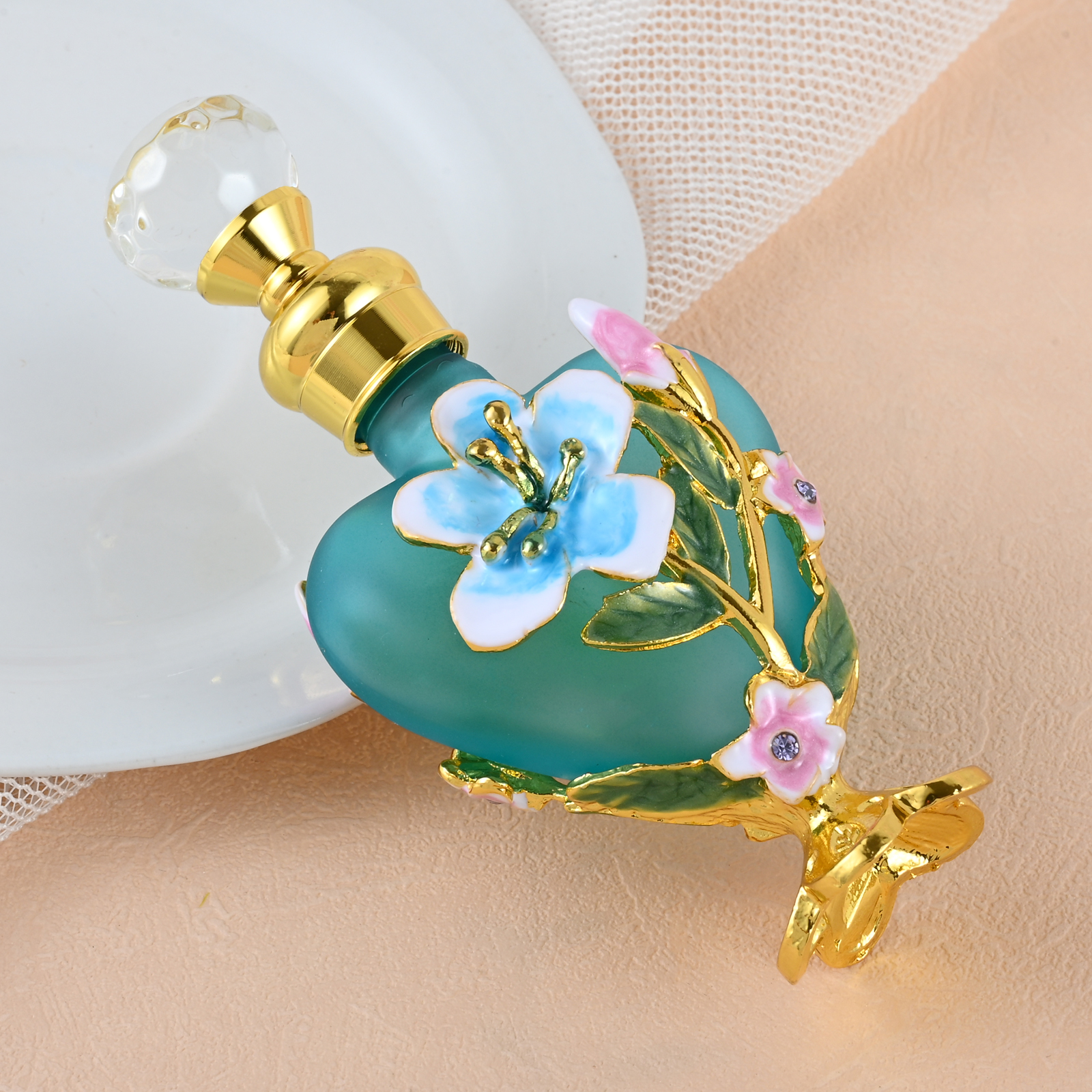 Perfume Villa Fragrance - 1pc Mini Pot Blue Frosted Glass