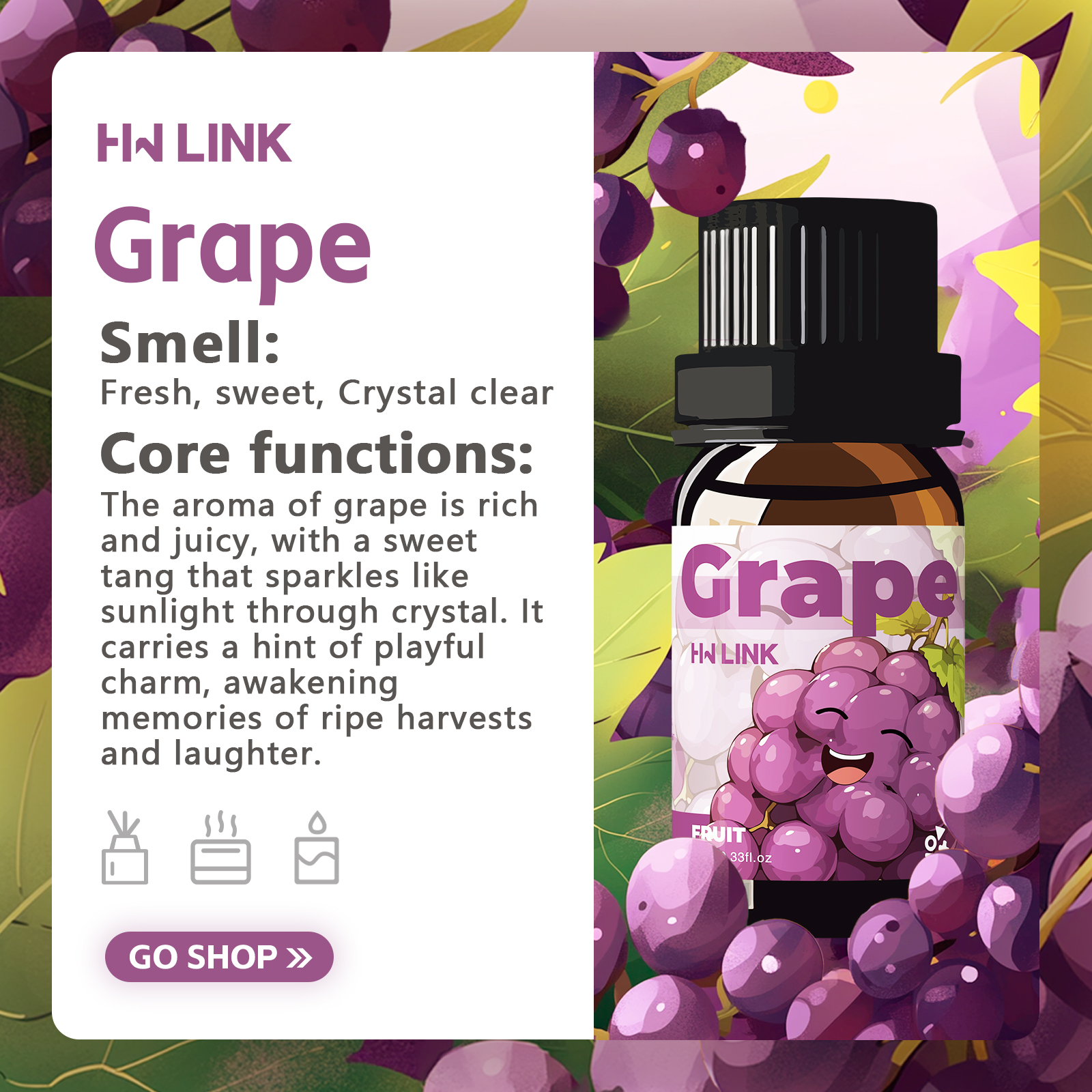 Grape Essential Oil 10ml Perfu - Perfume Villa Fragrance avis et prix