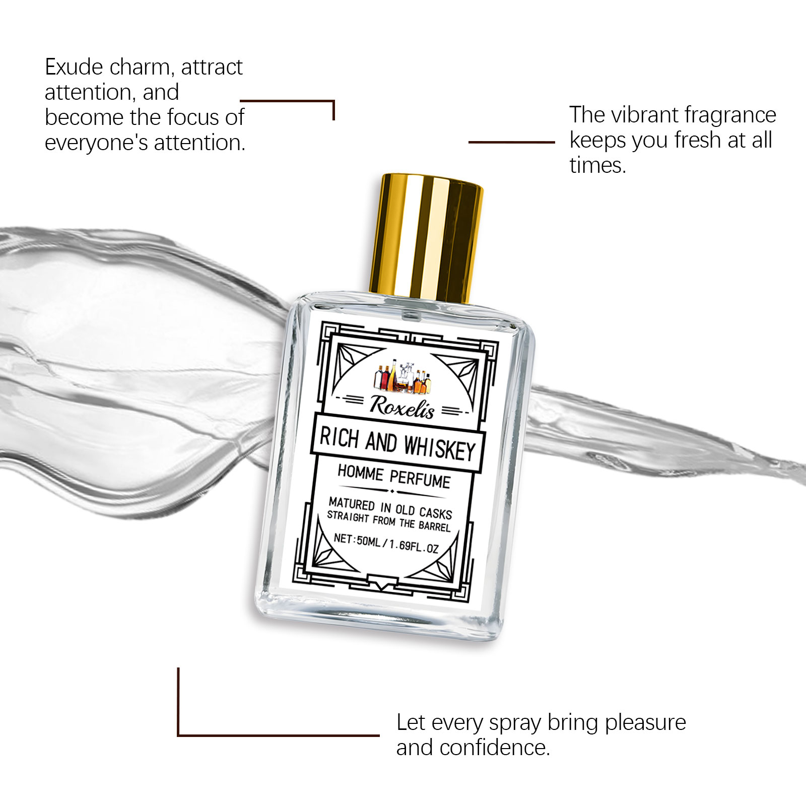 Roxelis 50ml Charm Whisky Men' - Perfume Fragrance Dupe avis et prix