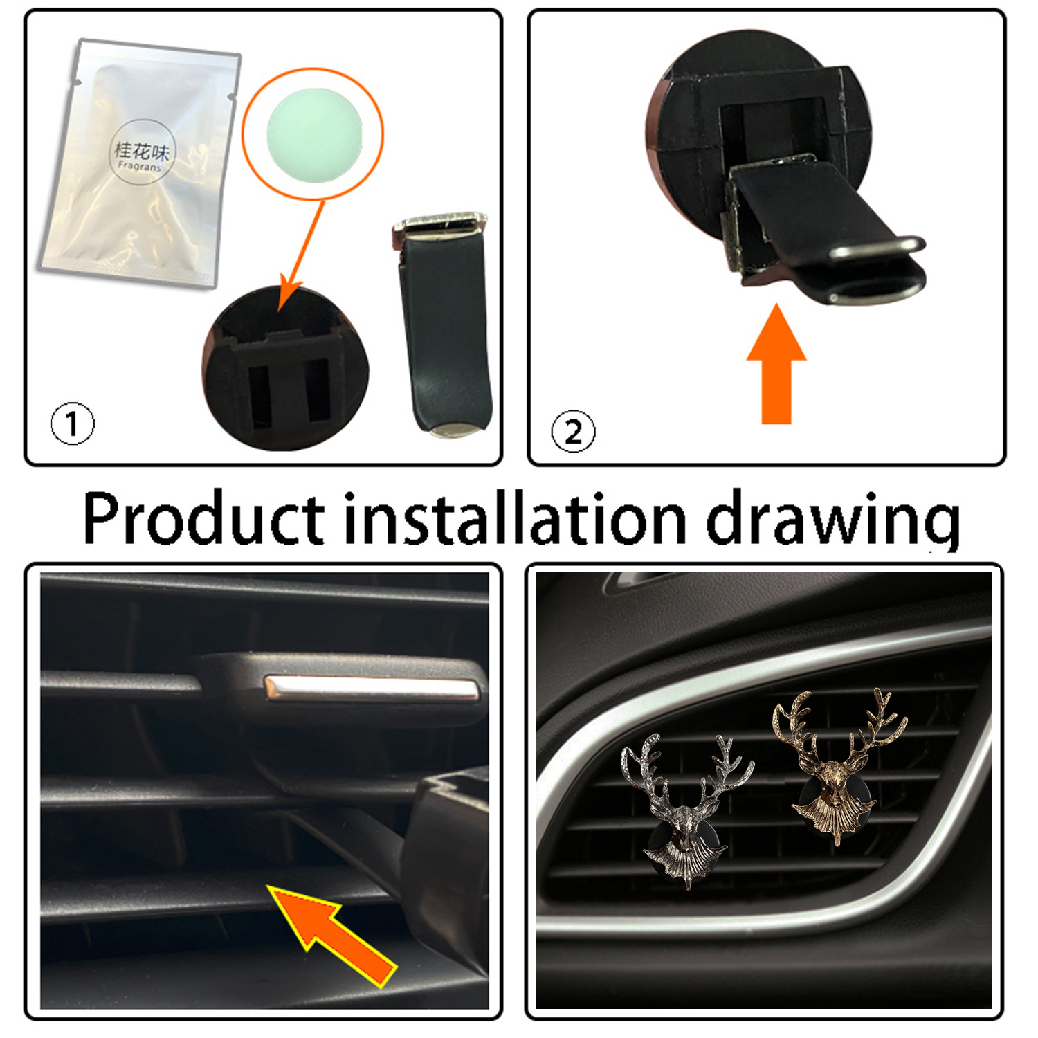 Deer Design Car Fragrance Vent - Perfume Fragrance Good avis et prix